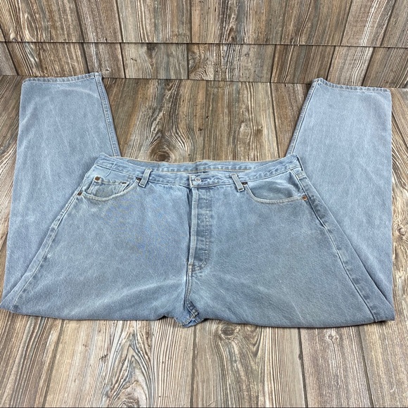 Levis 517 Gray Distressed Straight Leg Denim Jeans - Picture 4 of 5